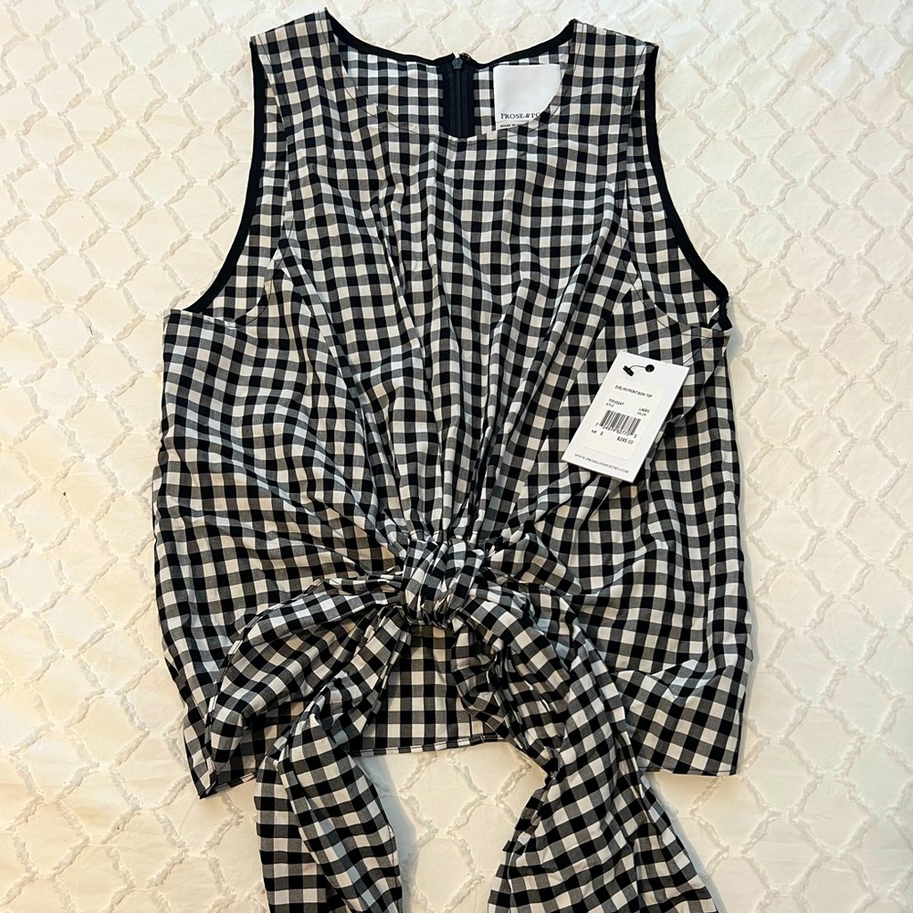 NWT!! Prose & Poetry black & white gingham womens sleeveless top